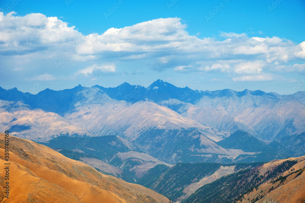 View of the beautiful mountain nature landscape with blue sky background View of the beautiful mountain nature landscape with blue sky background