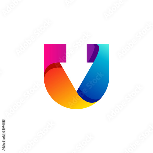 Free Download letter U and arrow with gradient style for your business - GFXLoad