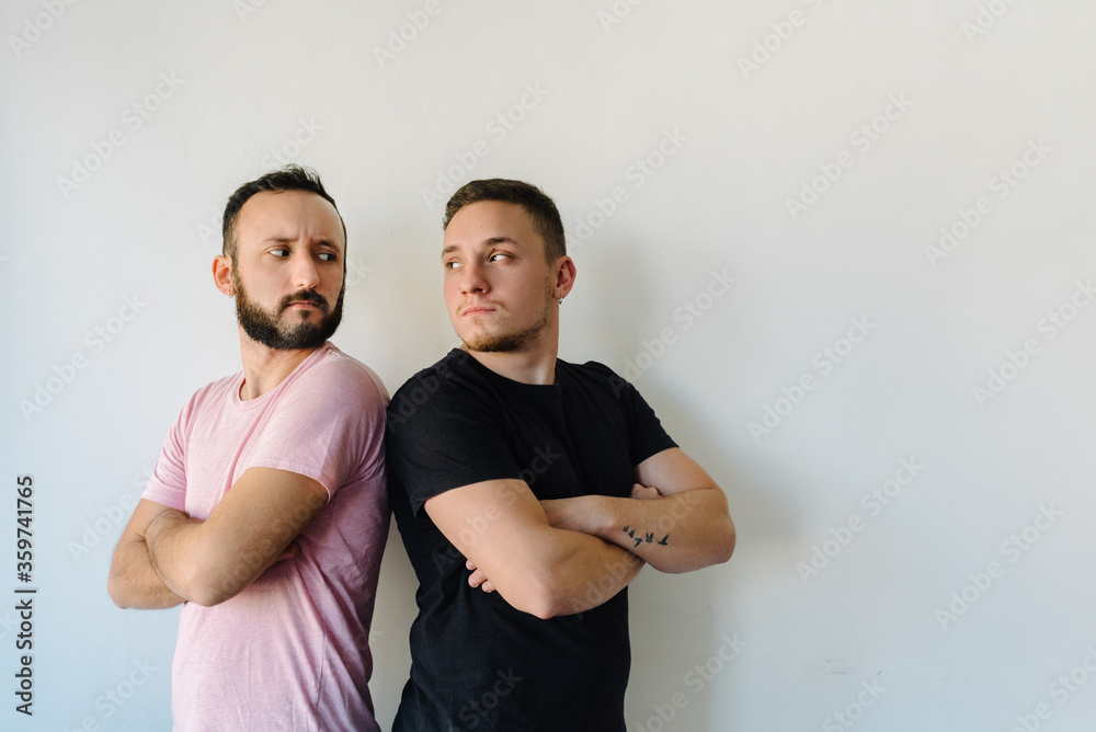 Obraz premium Gay couple angry at each other.