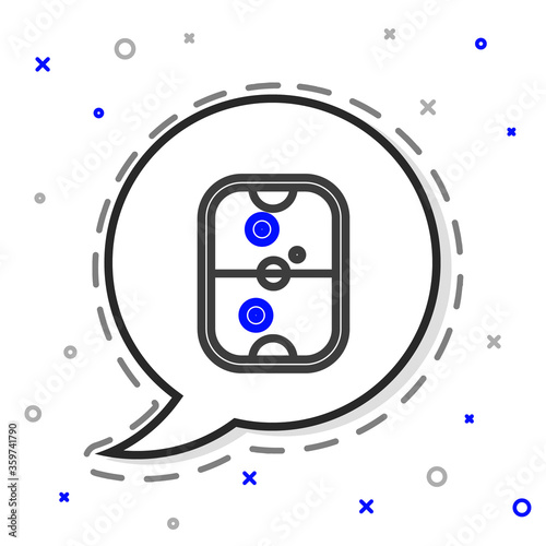 Line Air hockey table icon isolated on white background. Colorful outline concept. Vector Illustration