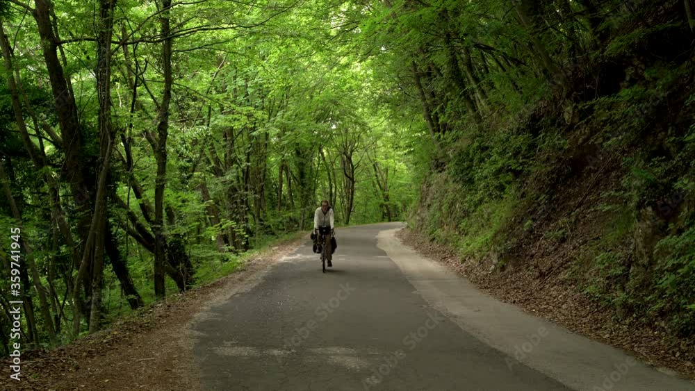 Man cycling at Zumberak national park during calm day, Croatia. Man cycling at Zumberak national park during calm day, Croatia.