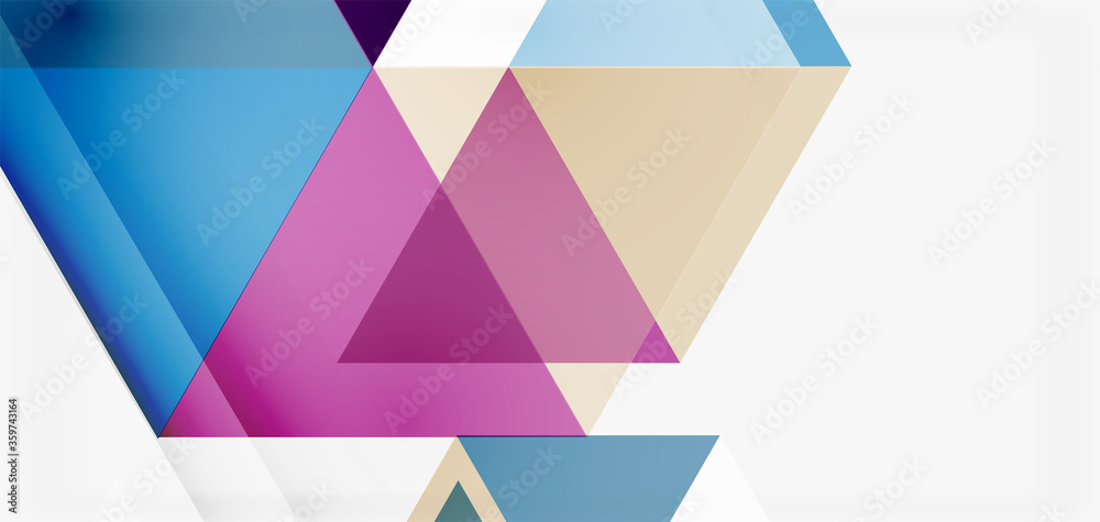 Geometric abstract background, mosaic triangle and hexagon shapes. Trendy abstract layout template for business or technology presentation, internet poster or web brochure cover, wallpaper