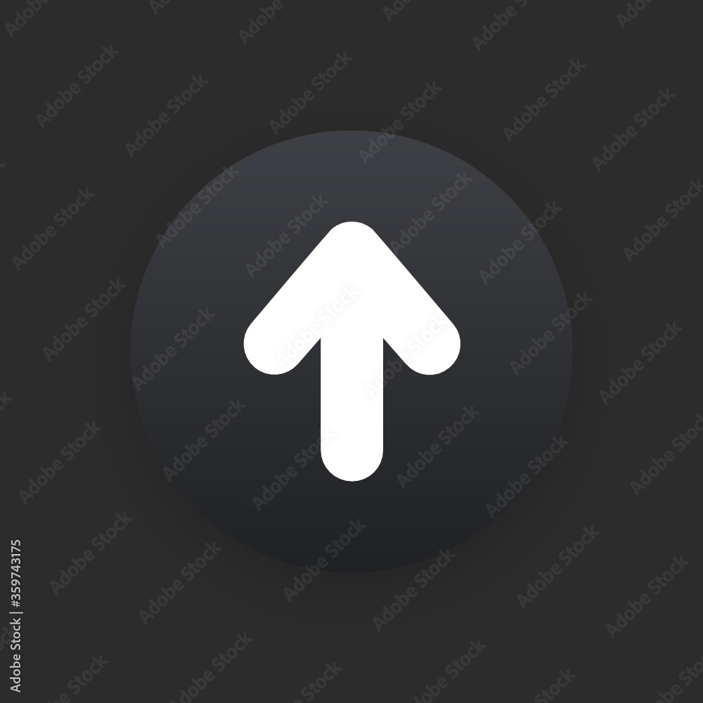 Arrow Upward - Matte Black Web Button Arrow Upward - Matte Black Web Button