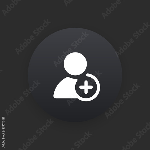 Add User -  Matte Black Web Button