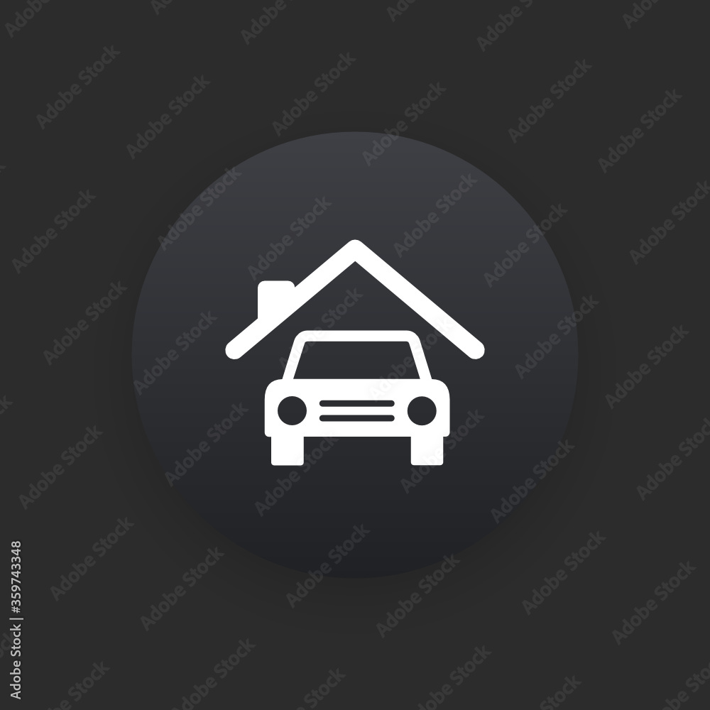 Car Garage - Matte Black Web Button Car Garage - Matte Black Web Button