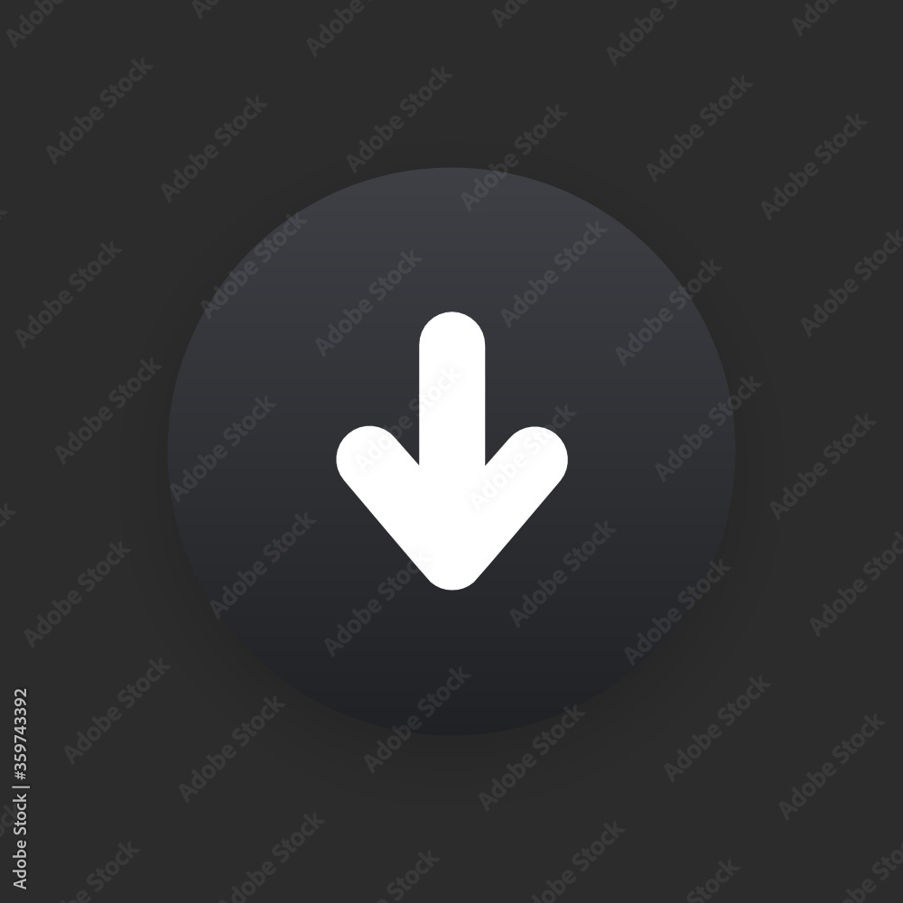Arrow Downward - Matte Black Web Button Arrow Downward - Matte Black Web Button