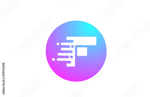 Free Download F alphabet letter logo for company and business. Blue pink circle design for identity - GFXLoad