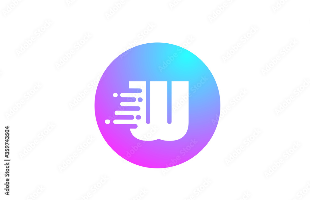 W alphabet letter logo for company and business. Blue pink circle design for identity W alphabet letter logo for company and business. Blue pink circle design for identity