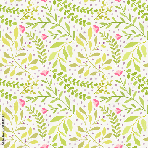 Hand drawn floral pattern. Seamless vector background. Elegant colorful template for fashion print, fabric or wallpaper. © Daniela Iga