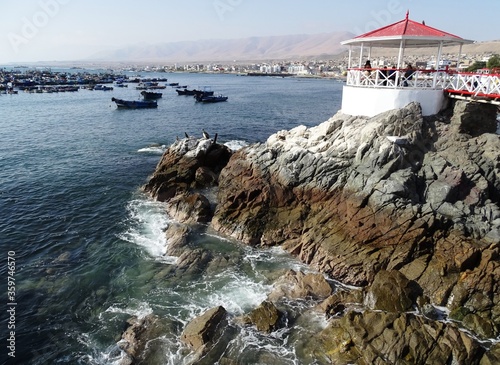 The gloriette of Jose Galvez, constructed in 1915 - viewpoint to the harbour of Ilo (South Peru) photo