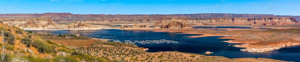 A panorama of Lake Powell near to Page, Arizona