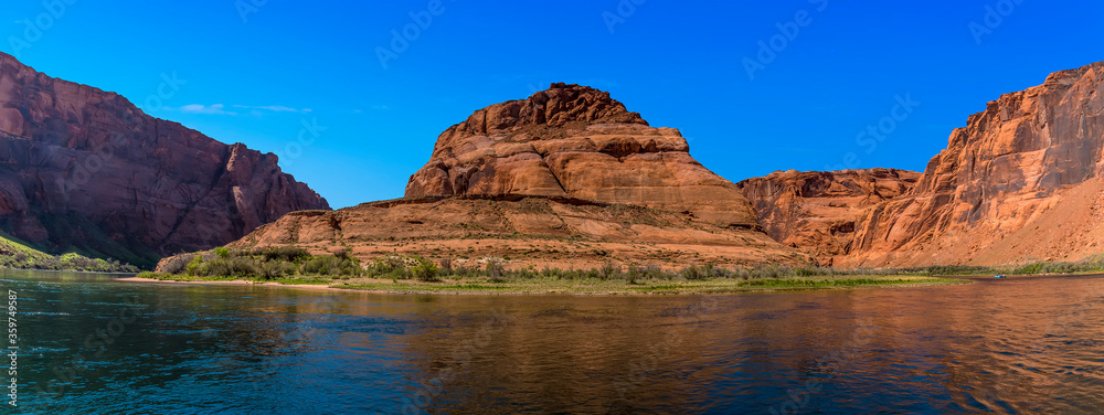 Horseshoe Bend on the Colorado river viewed from the river