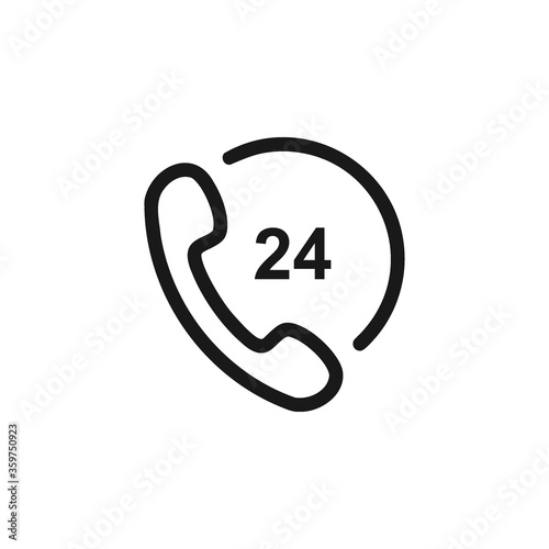 Telephone service 24 hours icon vector illustration