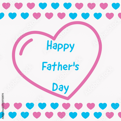 vector illustration of a heart, happy father's day wishes greeting card on abstract background
