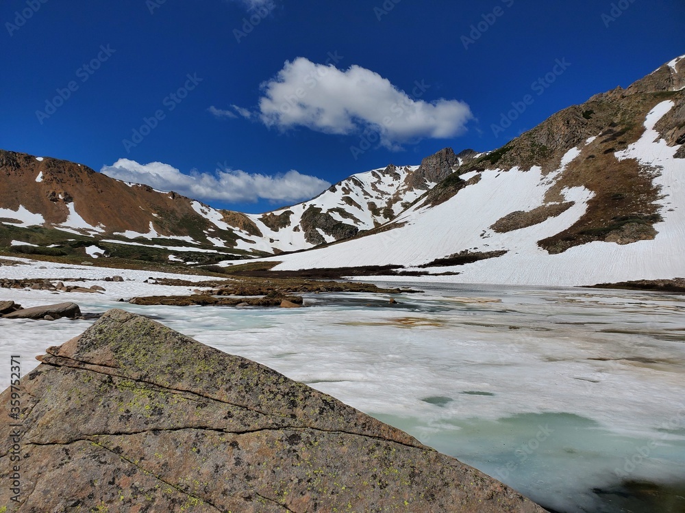 Obraz premium Frozen lake in the mountains
