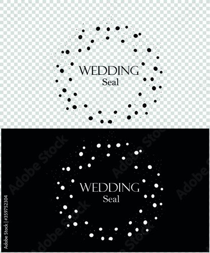 Two designs circular wedding stamps.