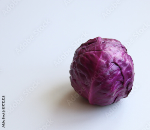 red cabbage on a white background close up