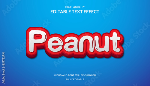 peanut text effect, editable cartoon text style effect.