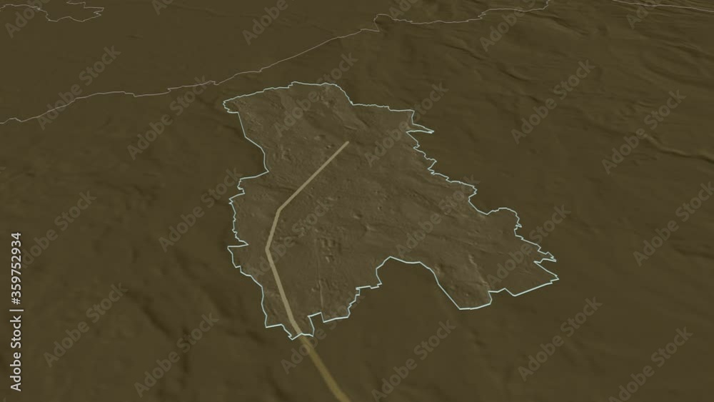 Stoke-on-Trent, unitary authority with its capital, zoomed and extruded on the administrative map of England in the conformal Stereographic projection. Animation 3D Stoke-on-Trent, unitary authority with its capital, zoomed and extruded on the administrative map of England in the conformal Stereographic projection. Animation 3D