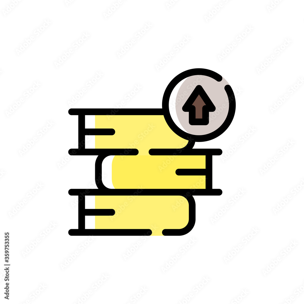filled line style icon of upload library isolated on white background. EPS 10 filled line style icon of upload library isolated on white background. EPS 10