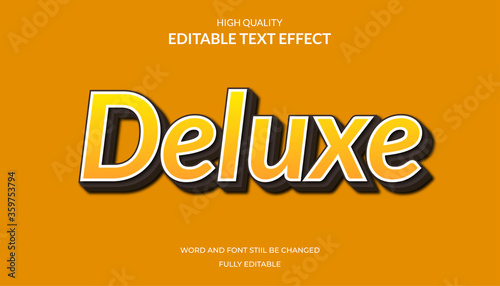 deluxe text effect, editable 3d cartoon text style effect.