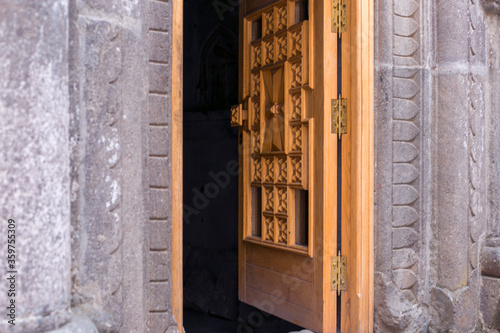 Open door of small church