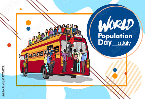 World Population Day, 11 July, Illustration,Poster Or banner Vector illustration.
