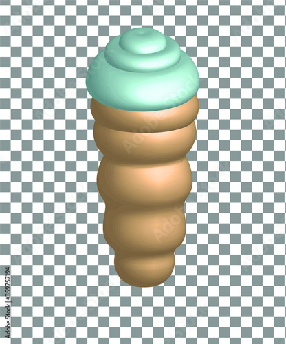 Illustration of Chimney Cake or Hungarian Cake with Cream 