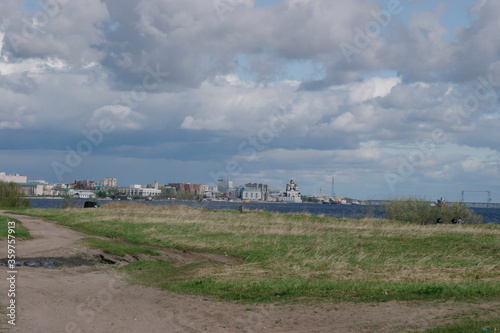 view of the city of Arkhangelsk from the island
