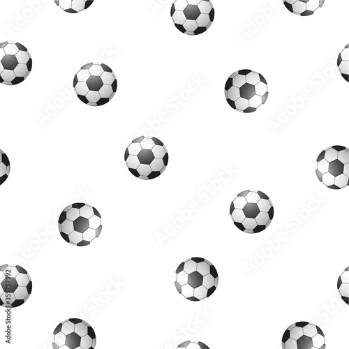 Seamless pattern football balls background. Soccer vector illustration isolated on white background © Віталій Баріда