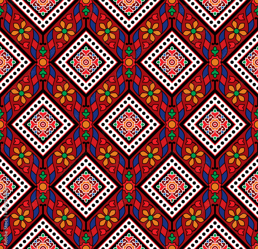 Sindhi Ajrak Pattern, Vector Illustration Sindhi Ajrak Pattern, Vector Illustration