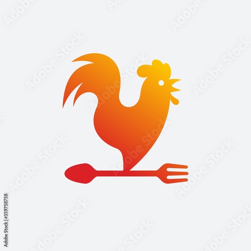 Chicken rooster restaurant logo design