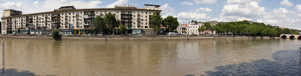 TBLISI, GEORGIA, JUNE 18: Tblisi town situated on the bank of Mtkvari river on June 15,  2018, Tbilisi, Georgia