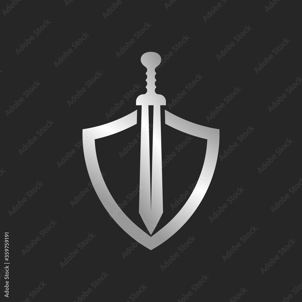 Shield and sword logo design Shield and sword logo design