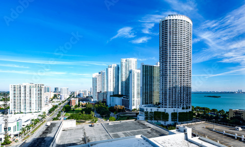 View of high-rise buildings in downtown Miami Florida