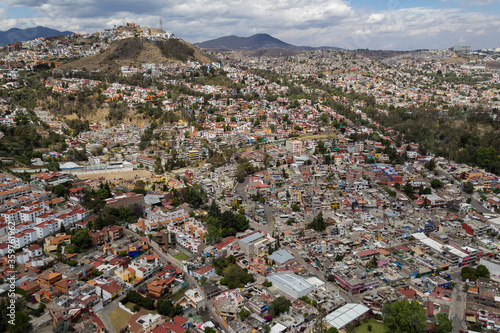 Aerial view of a typical middle-class neighborhood in Naucalpan, Mexico