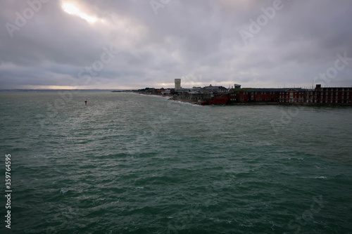 Fototapeta Naklejka Na Ścianę i Meble -  Old port of Portsmouth view by storm, England