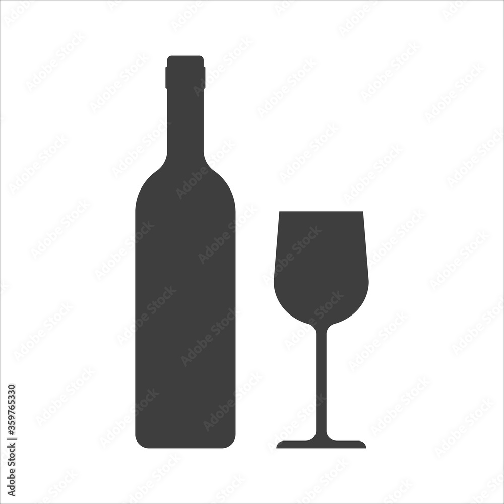A vector illustration of a wine bottle and glass. EPS10 A vector illustration of a wine bottle and glass. EPS10