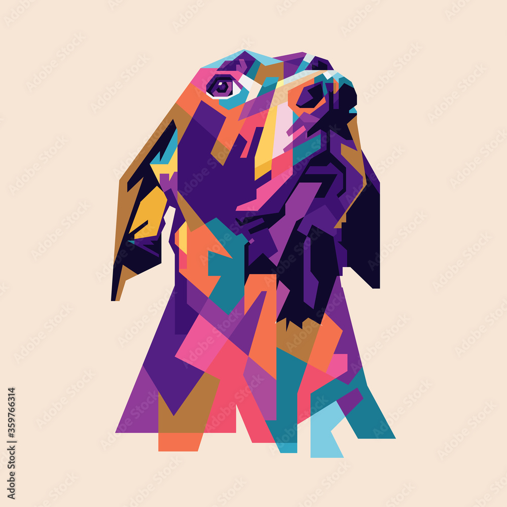Vector illustration of a Dog. Colorful pop art of Dog Stock Vector ...