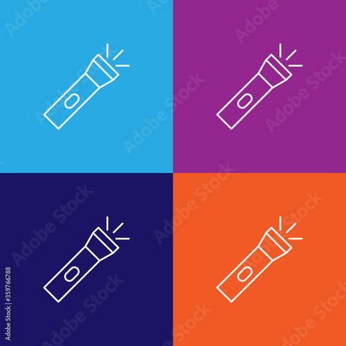 Travel flashlight outline icon. Elements of travel illustration icon. Signs and symbols can be used for web, logo, mobile app, UI, UX