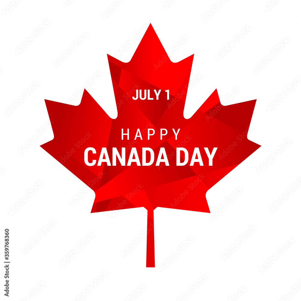 Canada day. Vector web banner in the abstract style of low poly with Maple leaf. Illustration, happy Canada day July 1 poster for social media and networks. Canada day. Vector web banner in the abstract style of low poly with Maple leaf. Illustration, happy Canada day July 1 poster for social media and networks.