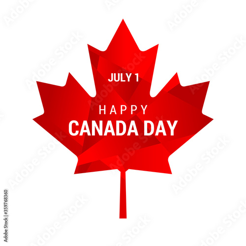 Canada day. Vector web banner in the abstract style of low poly with Maple leaf. Illustration, happy Canada day July 1 poster for social media and networks.