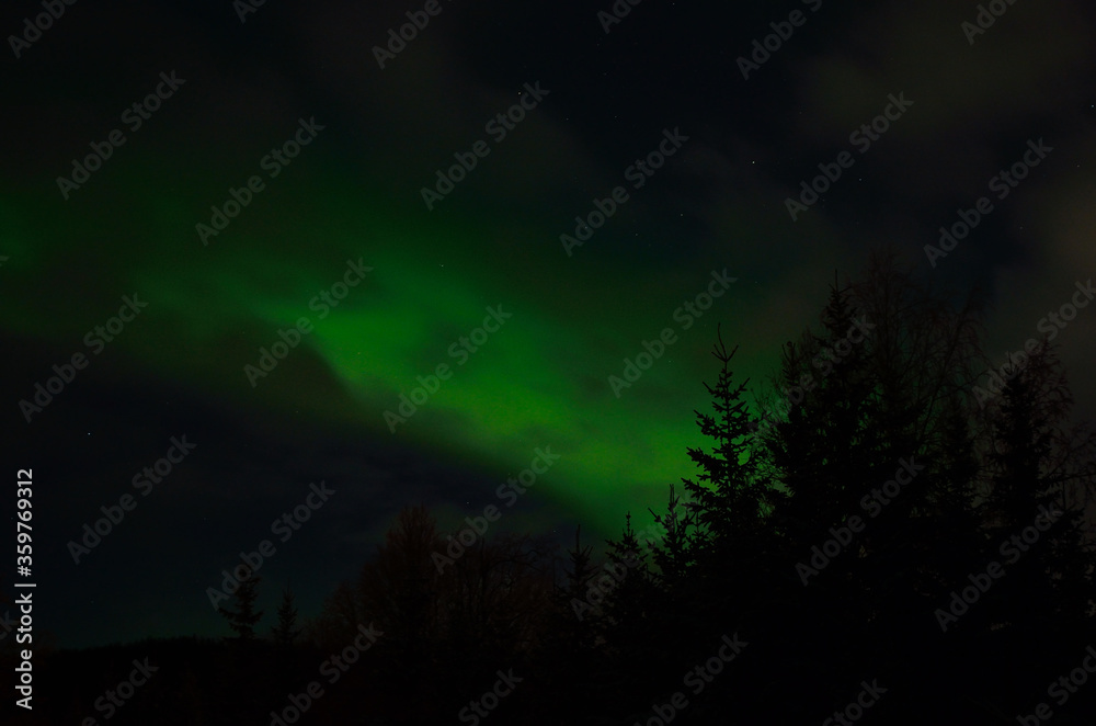 majestic aurora borealis in arctic circle winter landscape