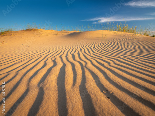 long diagonal guide lines on the sand dune in desert