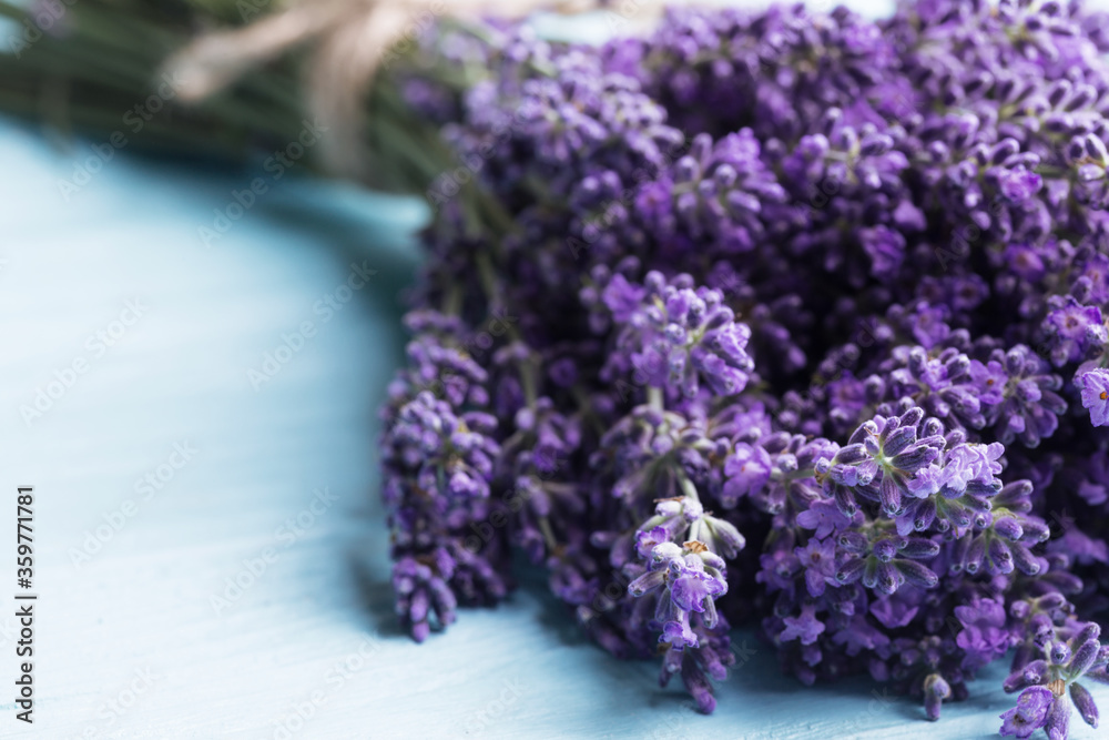 lavender bouquet on a blue background lavender bouquet on a blue background