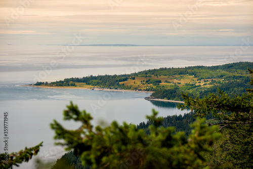 Coastal Area of Lummi Island. Located in the Salish Sea area of western Washington state and just minutes from the city of Bellingham. This is home to the world renowned Willows Inn and  restaurant. © LoweStock