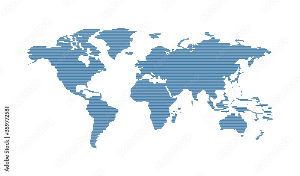 Obraz premium Earth, world global map, line simple concept in vector flat