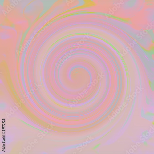 An abstract psychedelic iridescent spiral shape background image.