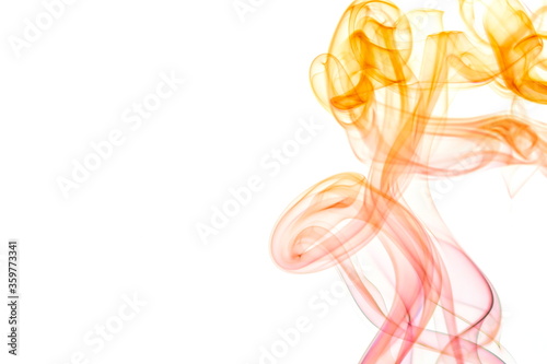 Colored smoke on white background