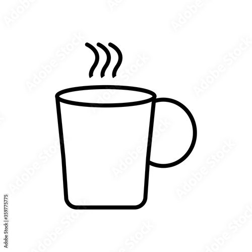 hot coffee mug icon  line style